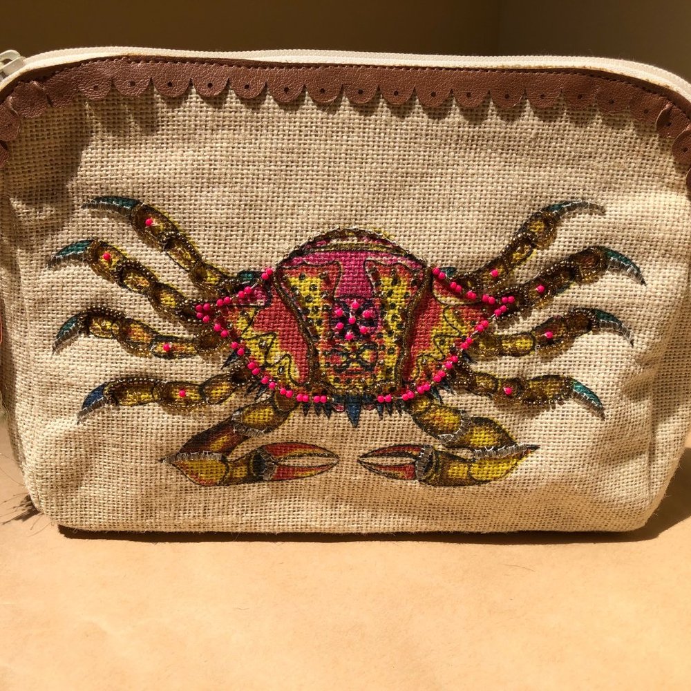 Christophe Sauvat Clutch Bag with Crab Beaded Detail